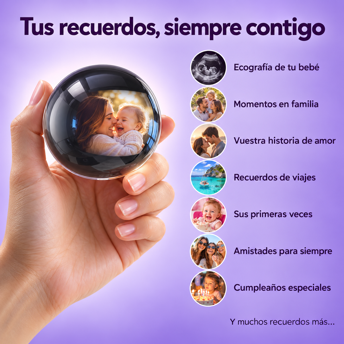 Bola de cristal con tus propios vídeos 3D