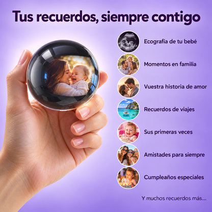 Bola de cristal con tus propios vídeos 3D